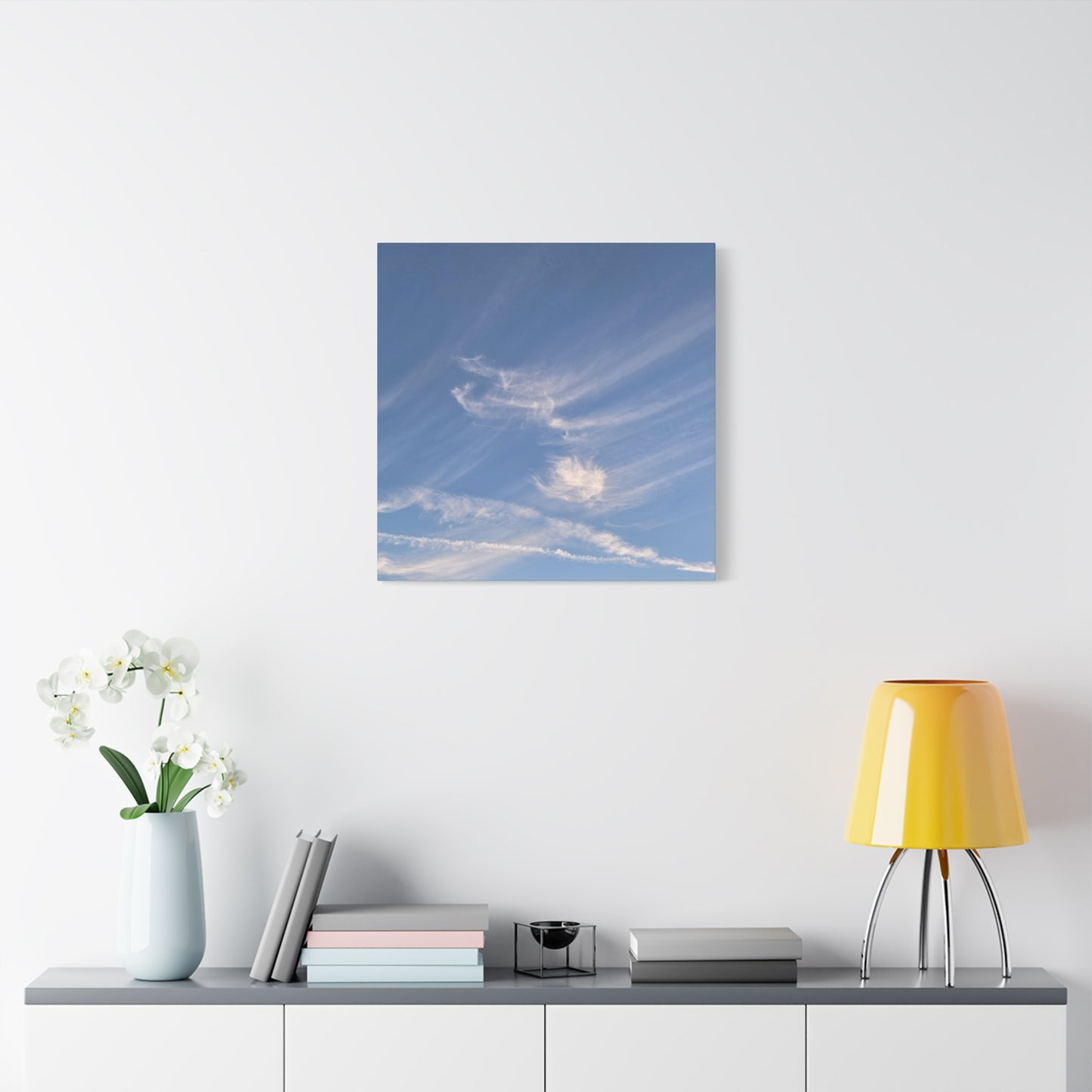 Wispy Whispers of Azure - Unique Frameless Canvas Wall Art