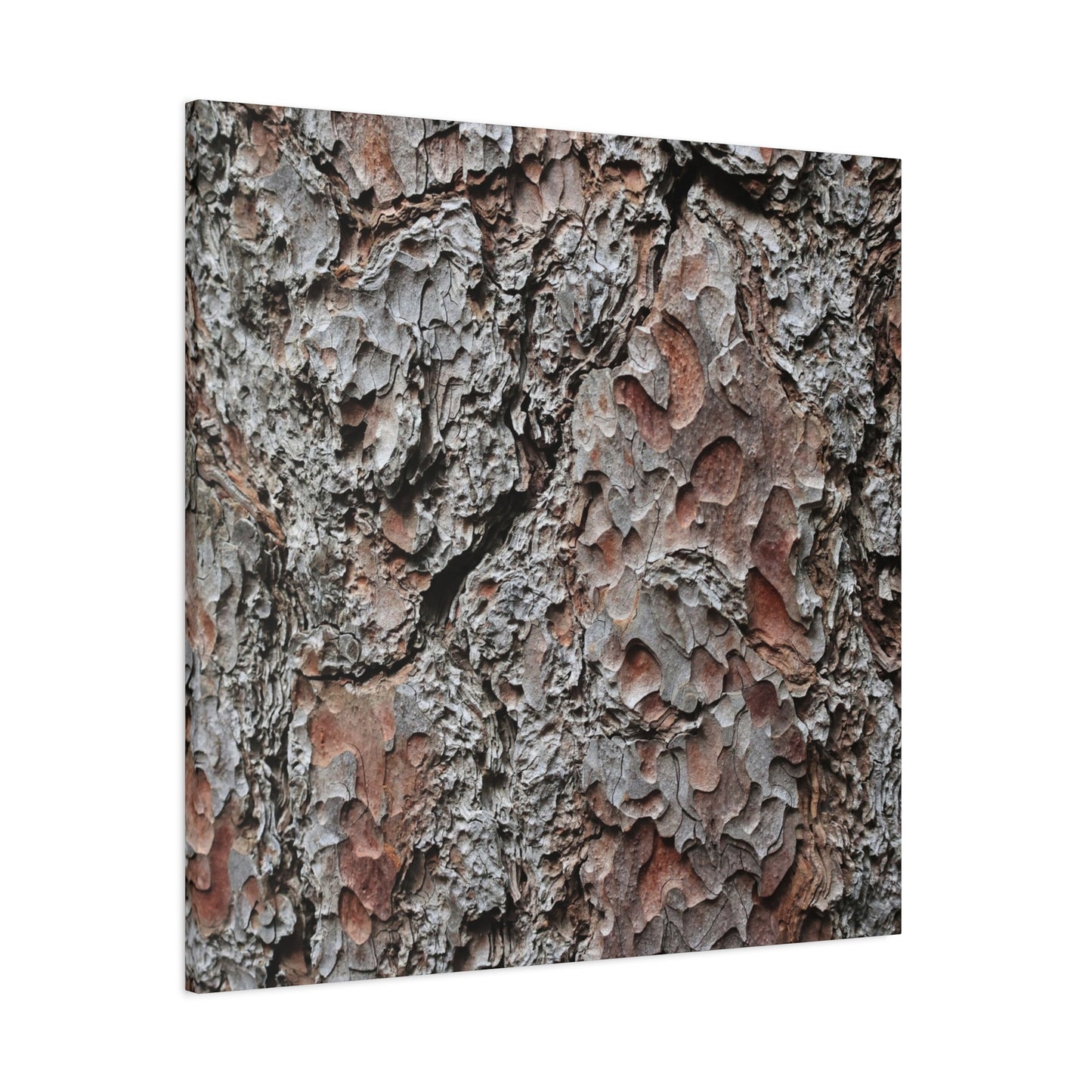 Textured Whispers of Bark - Unique Frameless Canvas Wall Art