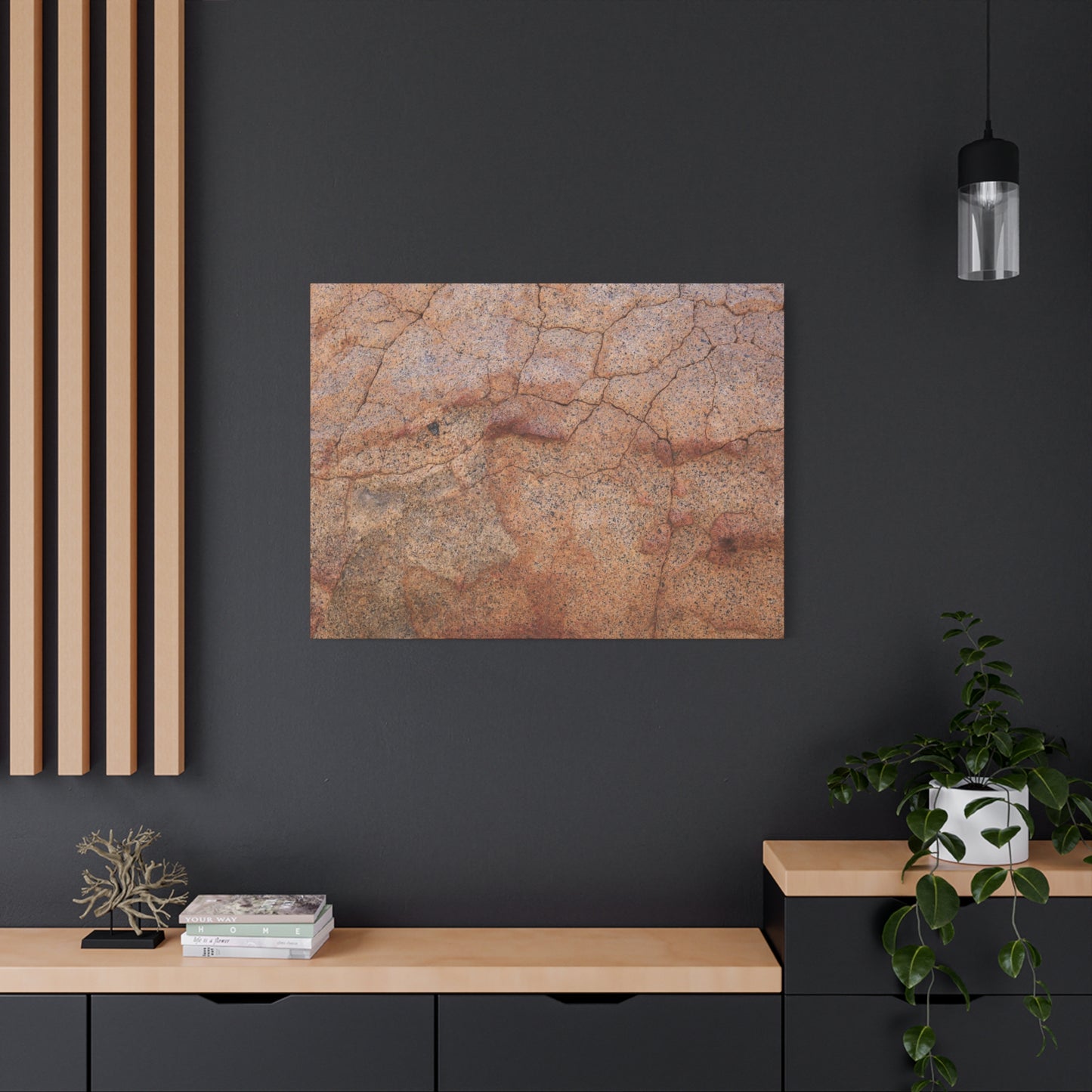 Cracked Earth's Whisper - Unique Frameless Canvas Wall Art