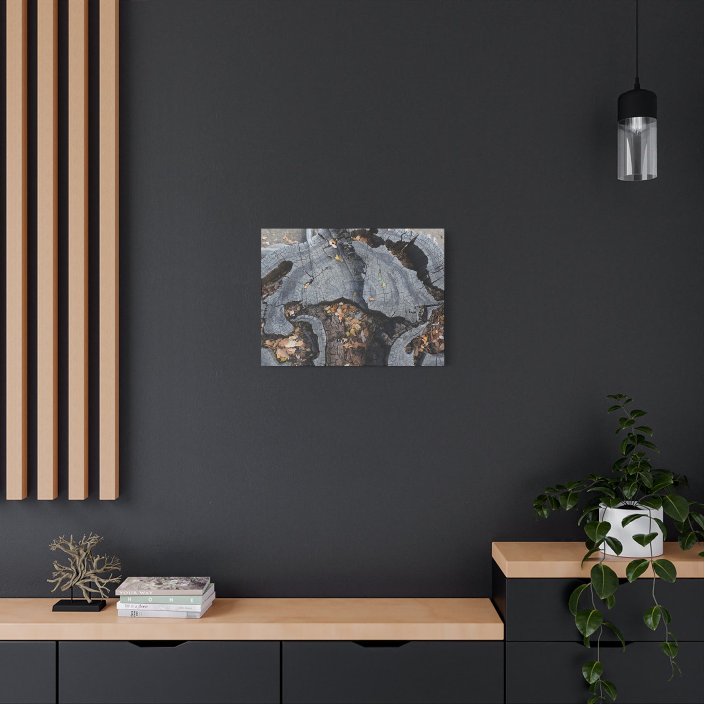 Weathered Woodland Whispers - Unique Frameless Canvas Wall Art
