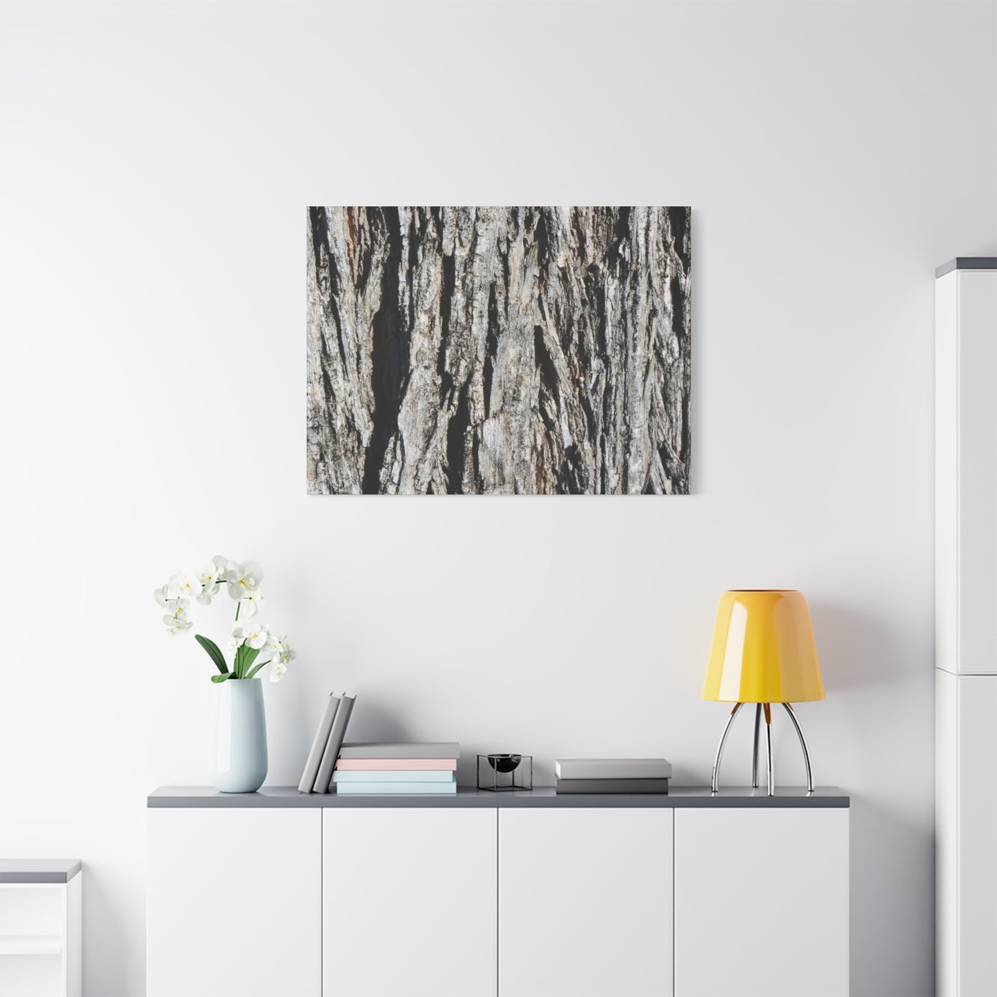 Bark Layers in Monochrome - Unique Frameless Canvas Wall Art