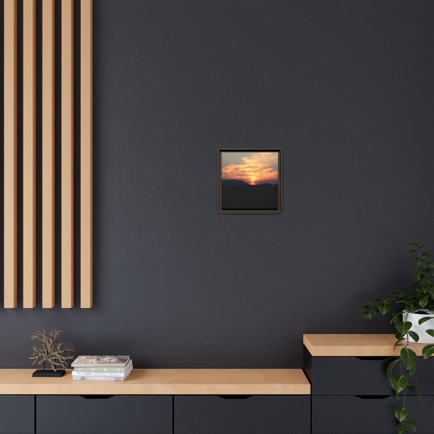 Gilded Horizon - Unique Stretched Canvas Wall Art