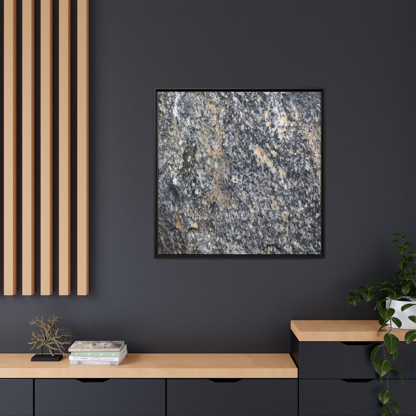 Crystalline Echoes - Unique Stretched Canvas Wall Art