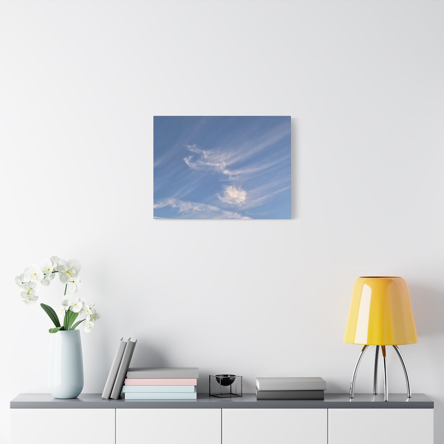 Wispy Whispers of Azure - Unique Frameless Canvas Wall Art