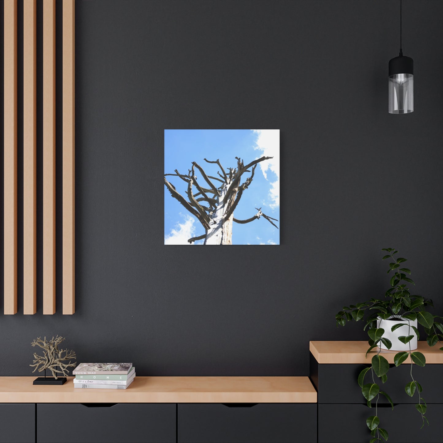 Skeletal Branches Reaching - Unique Frameless Canvas Wall Art