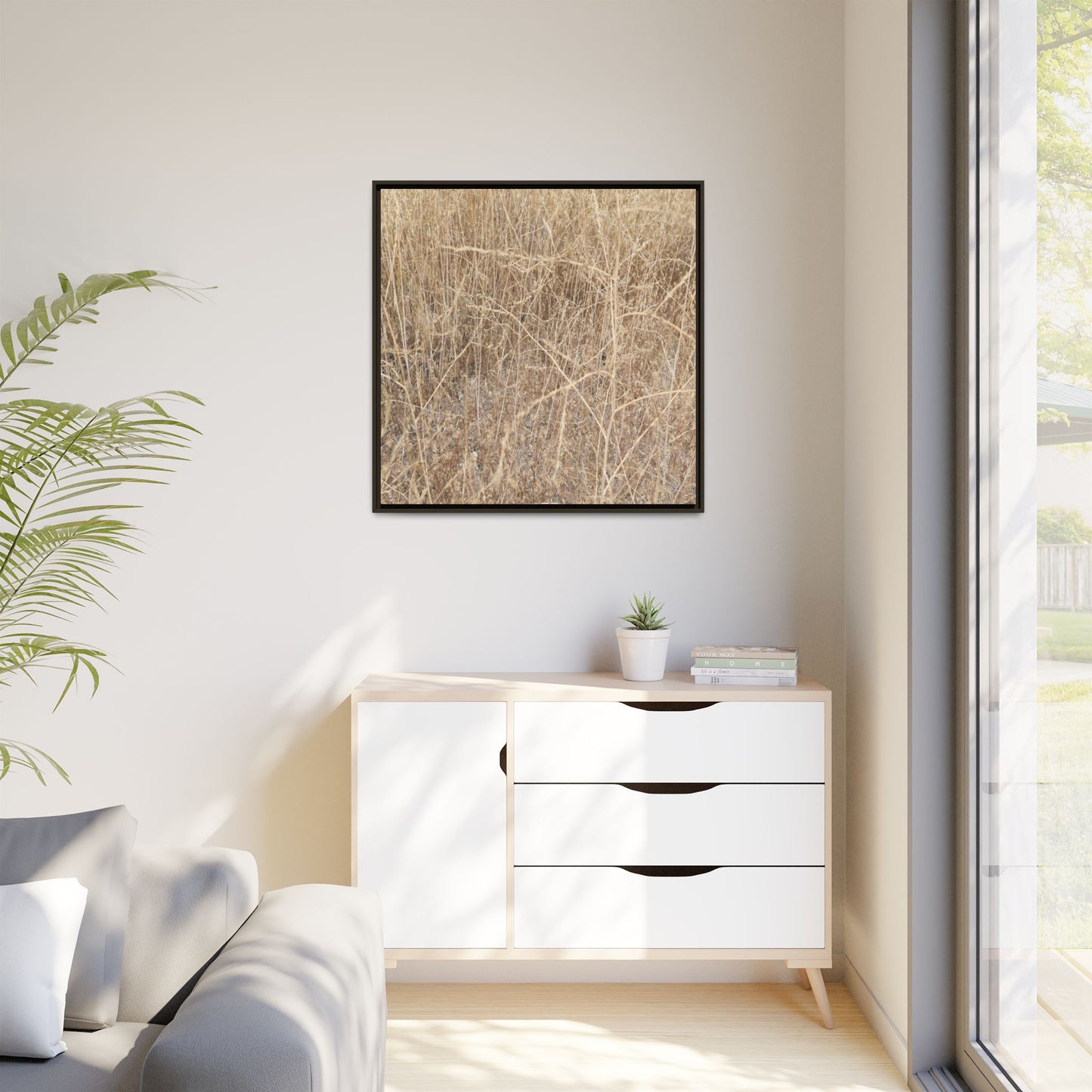 Golden Stalks - Unique Stretched Canvas Wall Art