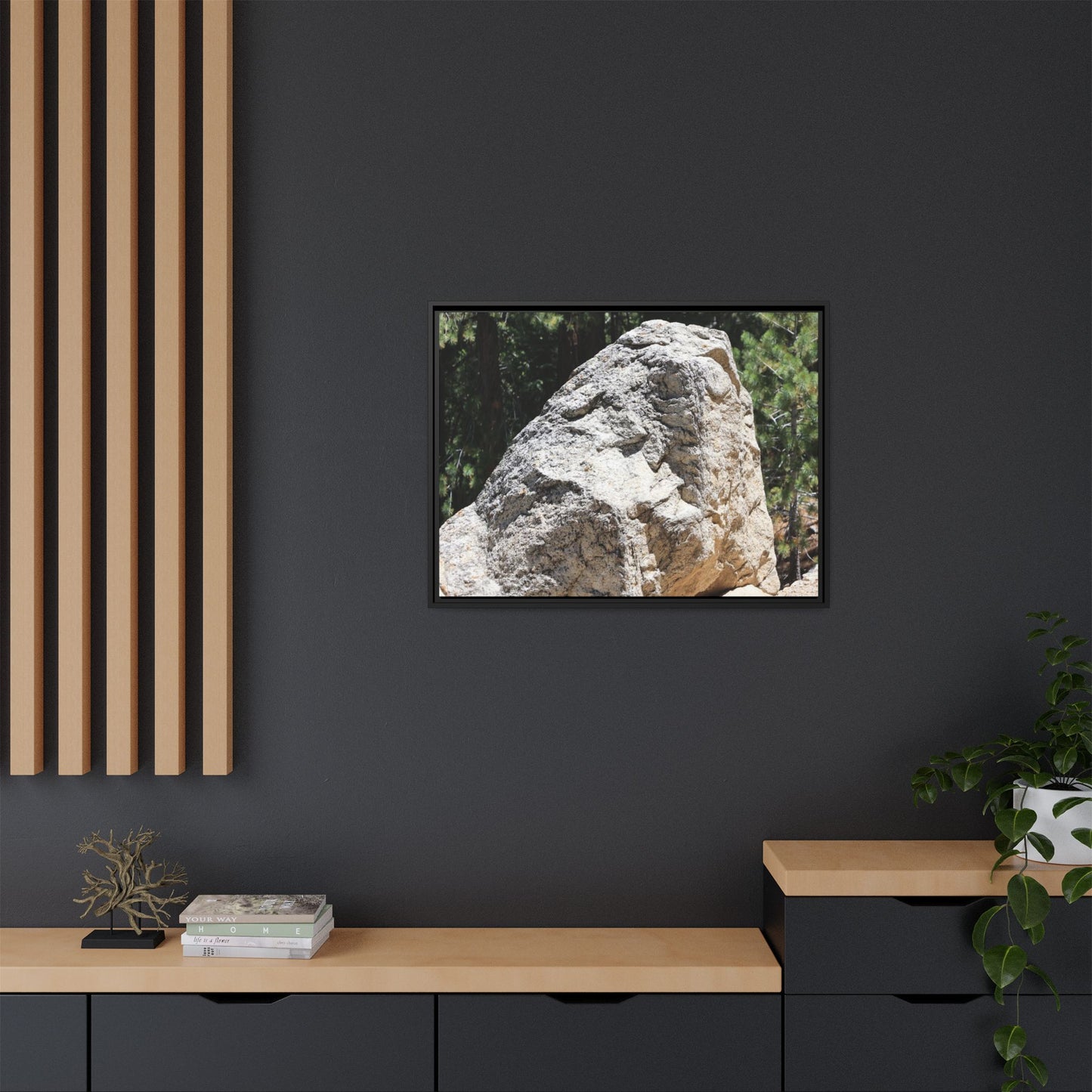 Stone's Silent Whisper - Unique Stretched Canvas Wall Art