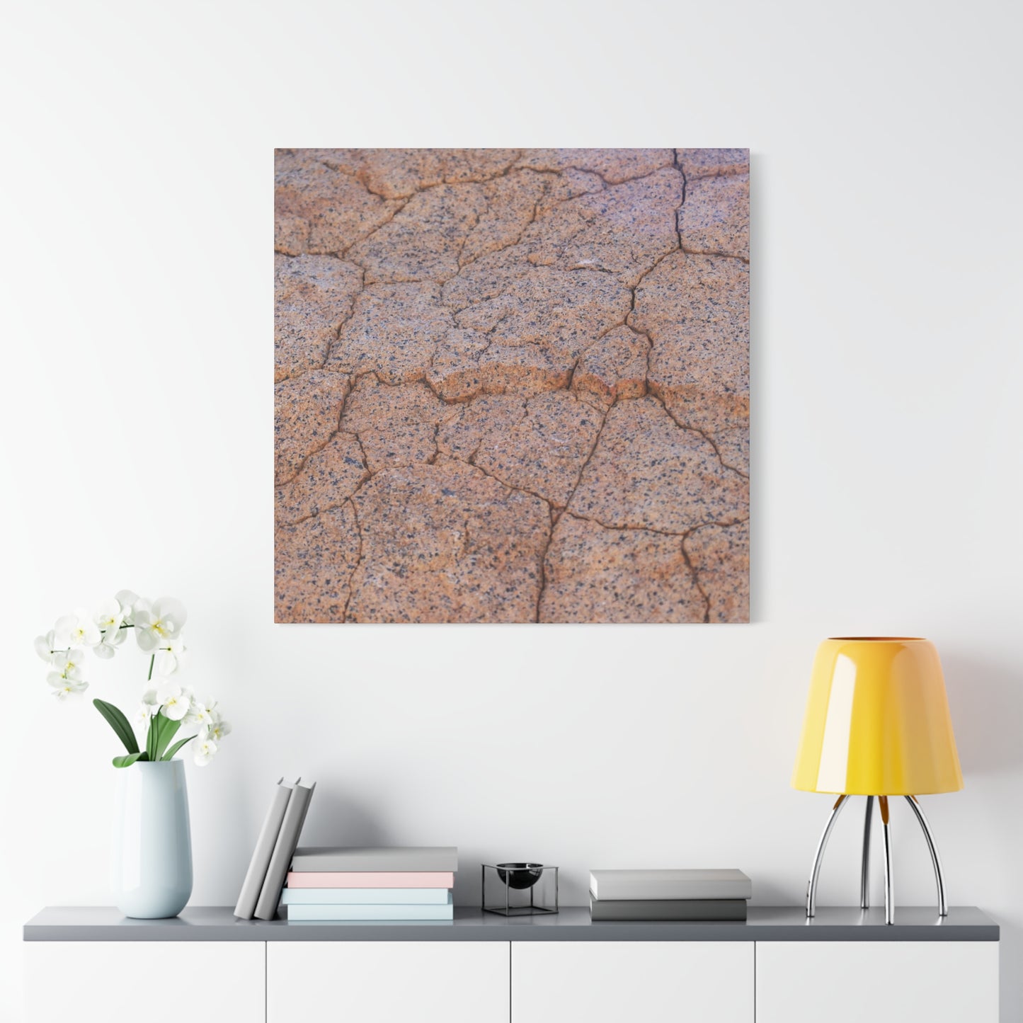 Cracked Earth's Whispers - Unique Frameless Canvas Wall Art