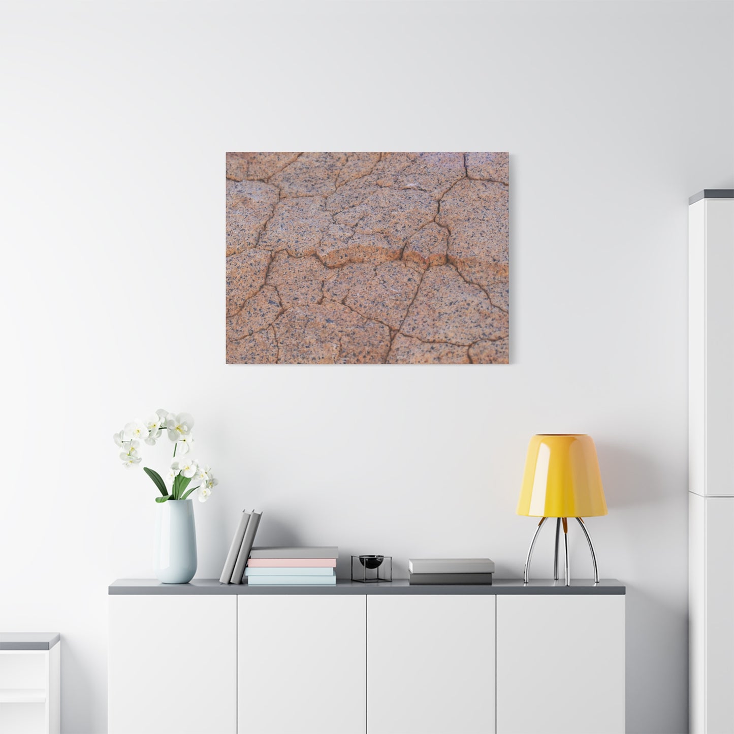 Cracked Earth's Whispers - Unique Frameless Canvas Wall Art