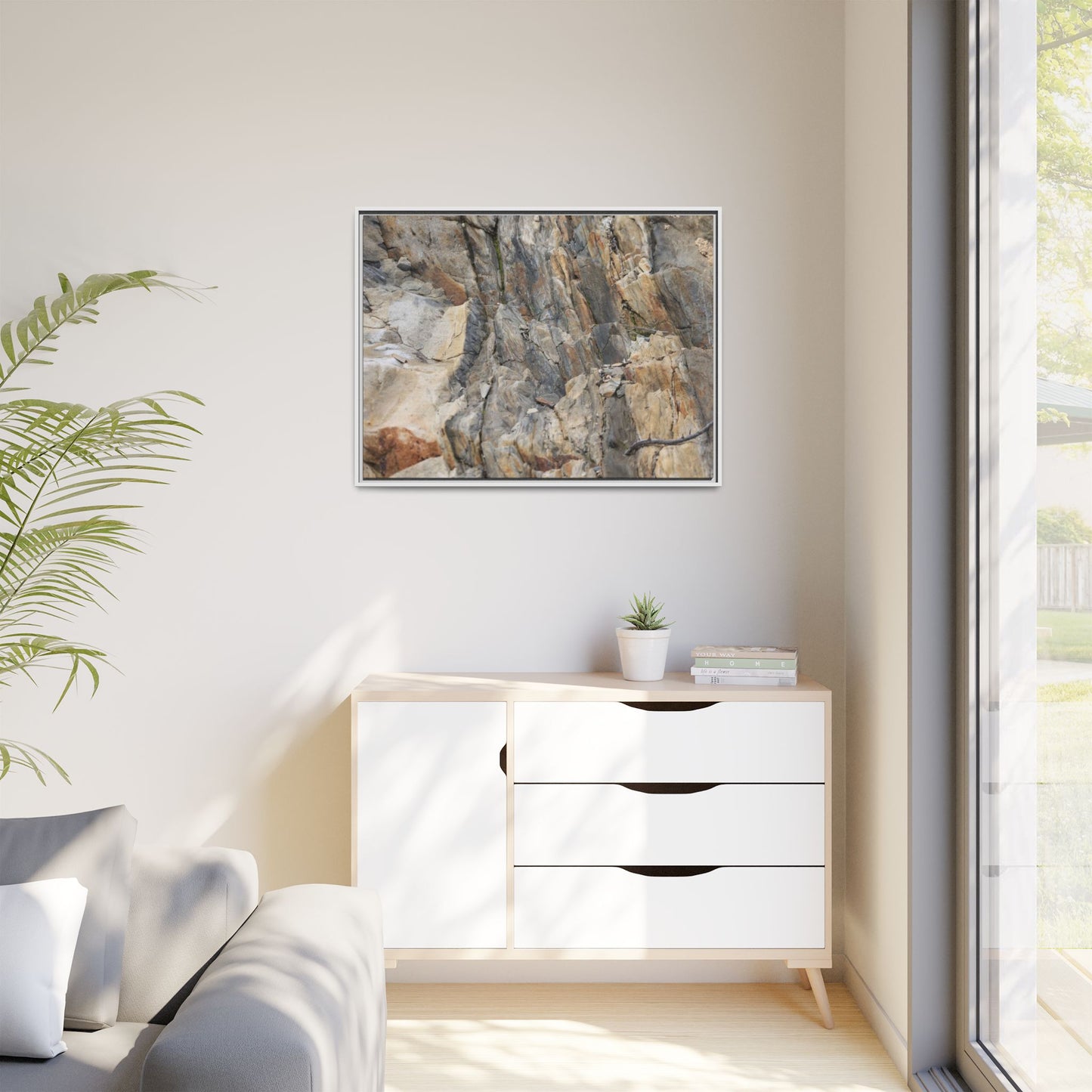 Stone's Silent Symphony - Unique Stretched Canvas Wall Art