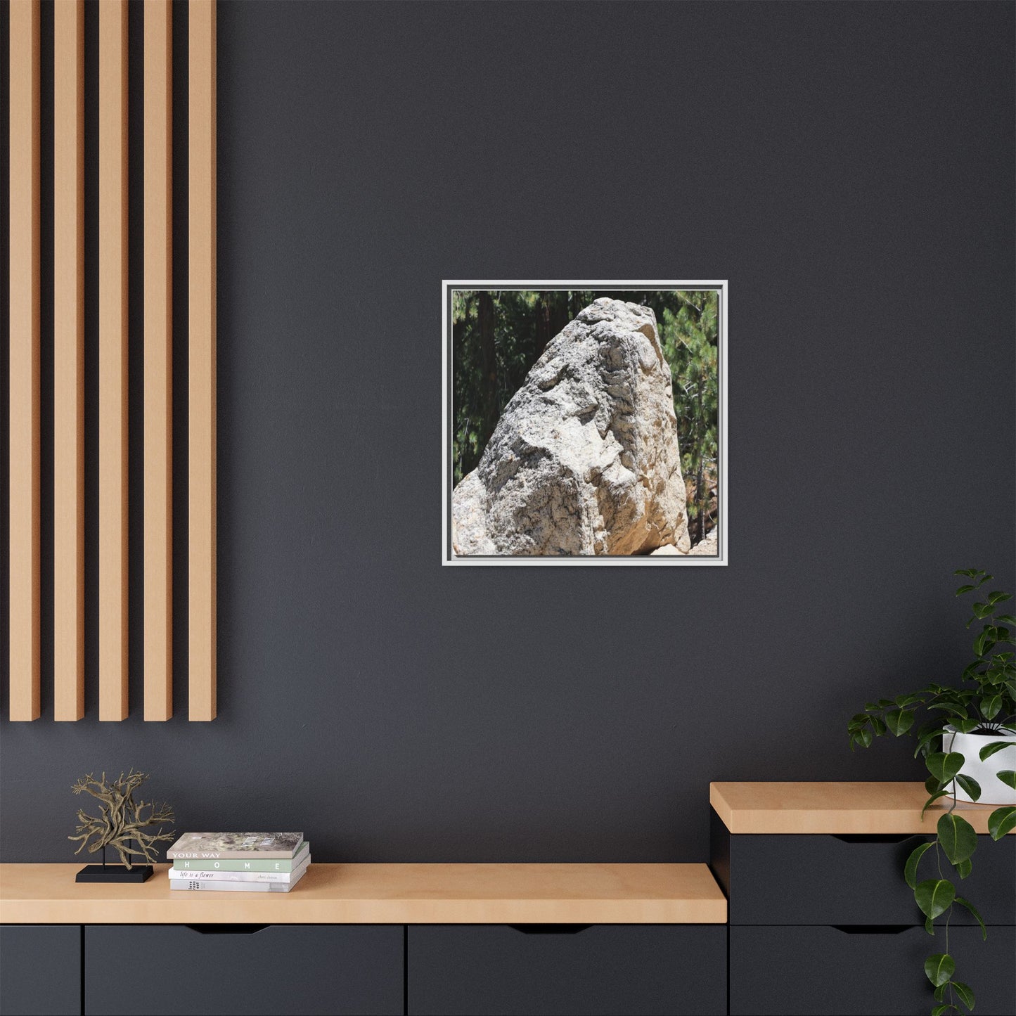 Stone's Silent Whisper - Unique Stretched Canvas Wall Art