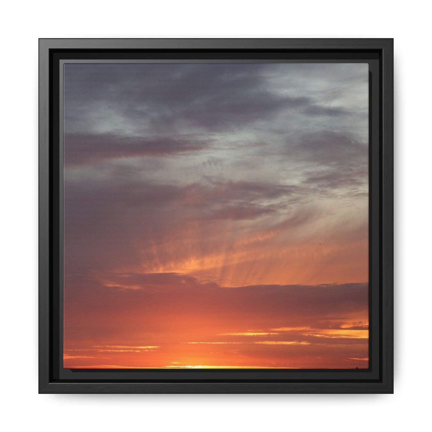 Fiery Horizon - Unique Stretched Canvas Wall Art