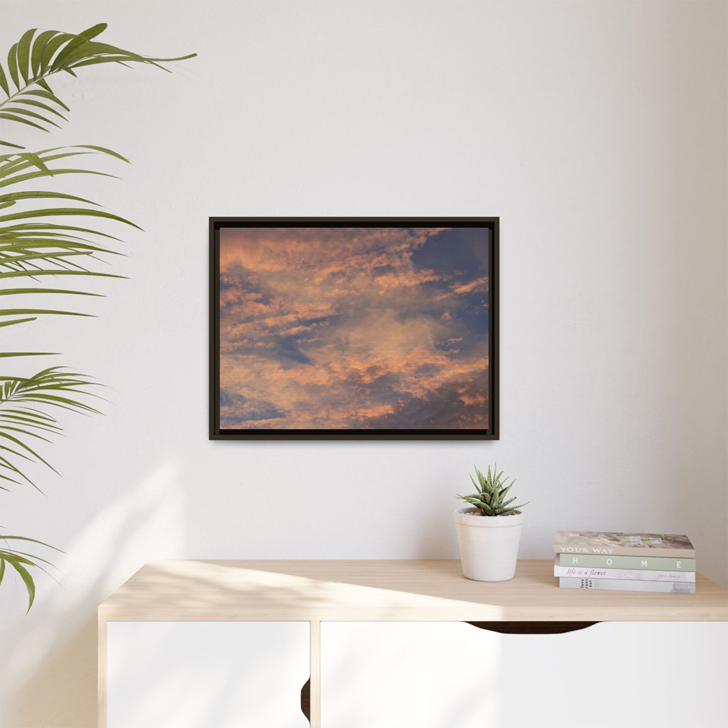Sunset's Ethereal Canvas - Unique Stretched Canvas Wall Art