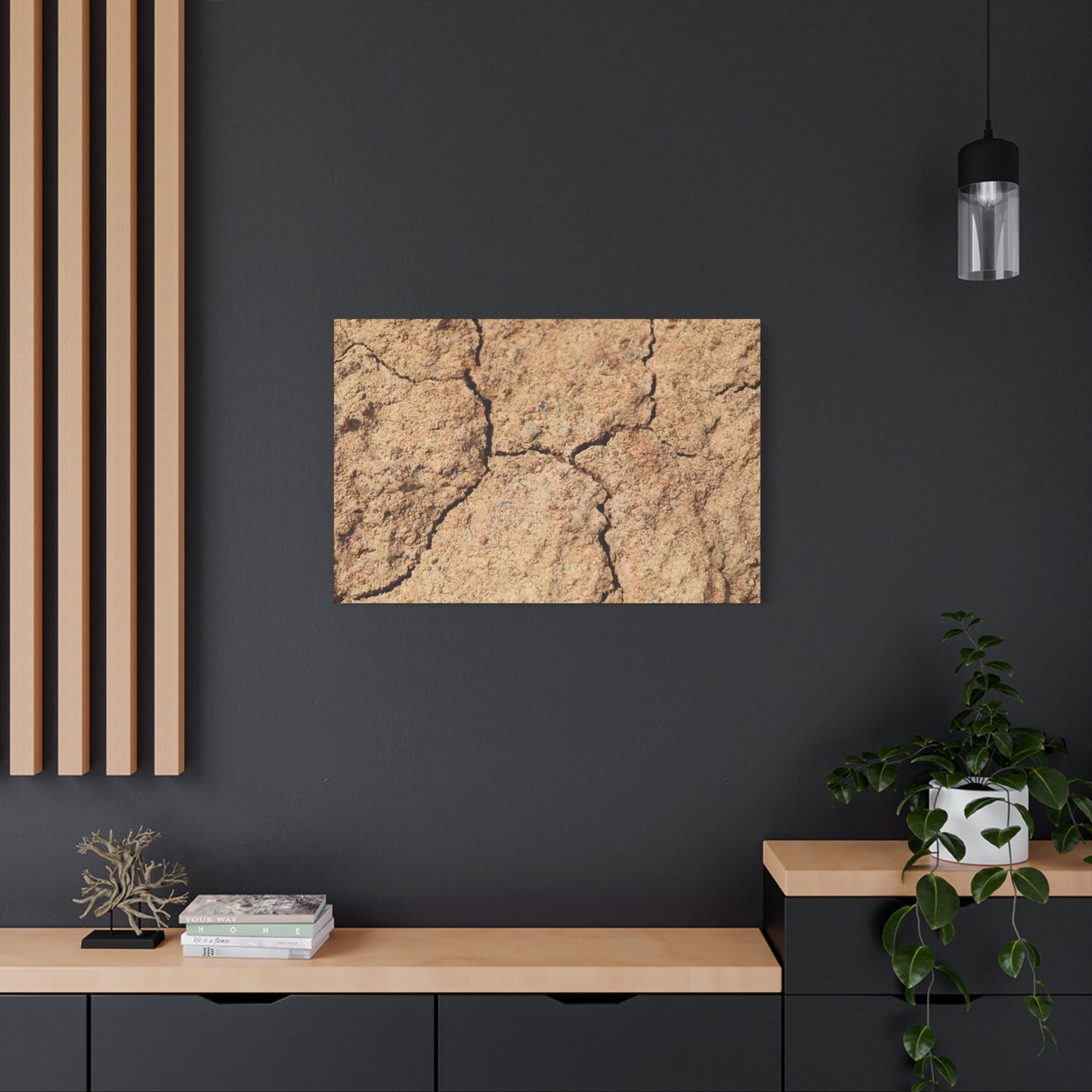 Cracked Earth's Lament - Unique Frameless Canvas Wall Art