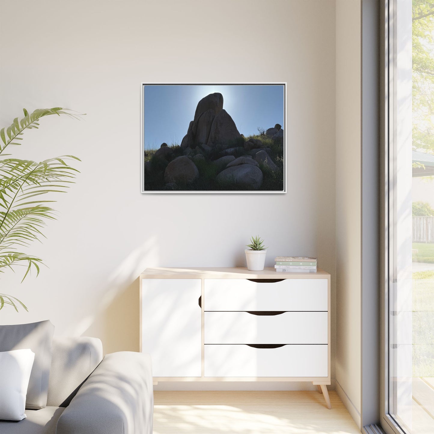 Boulder Silhouette - Unique Stretched Canvas Wall Art
