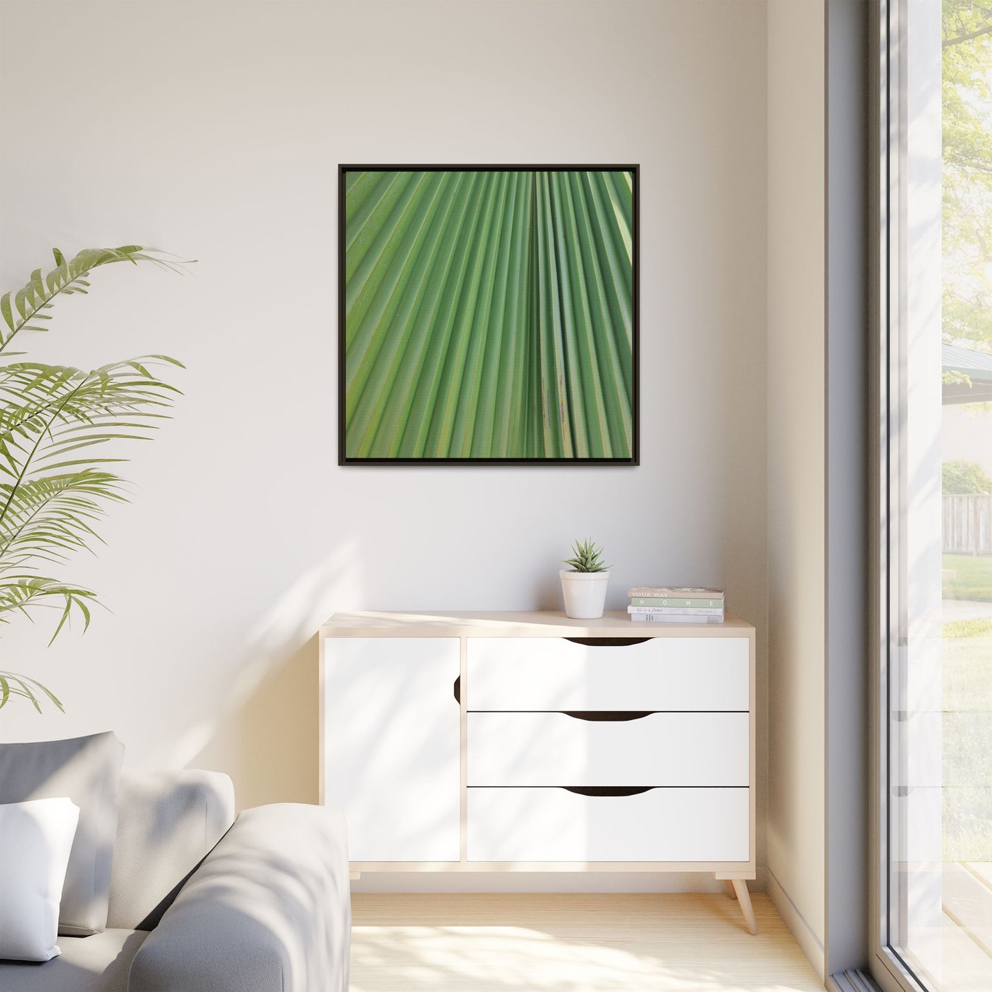 Emerald Rays - Unique Stretched Canvas Wall Art
