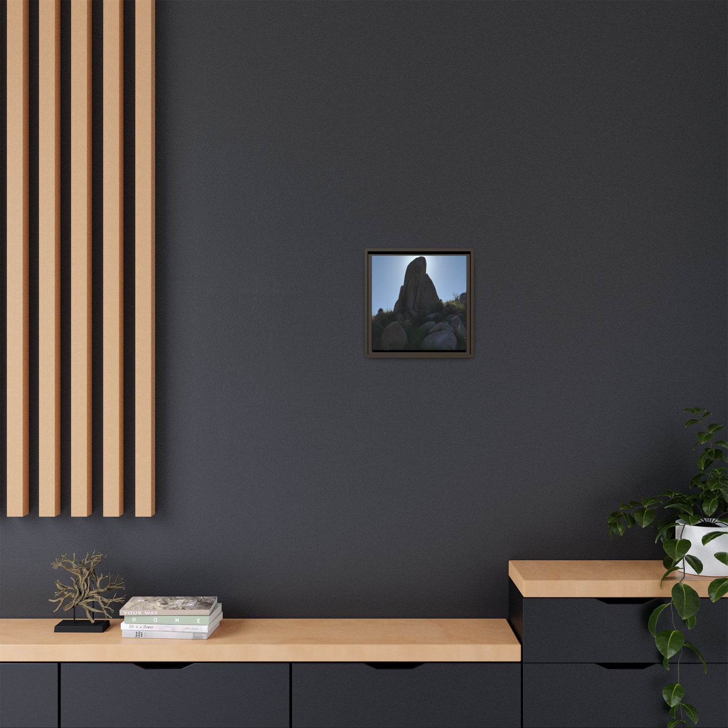 Boulder Silhouette - Unique Stretched Canvas Wall Art