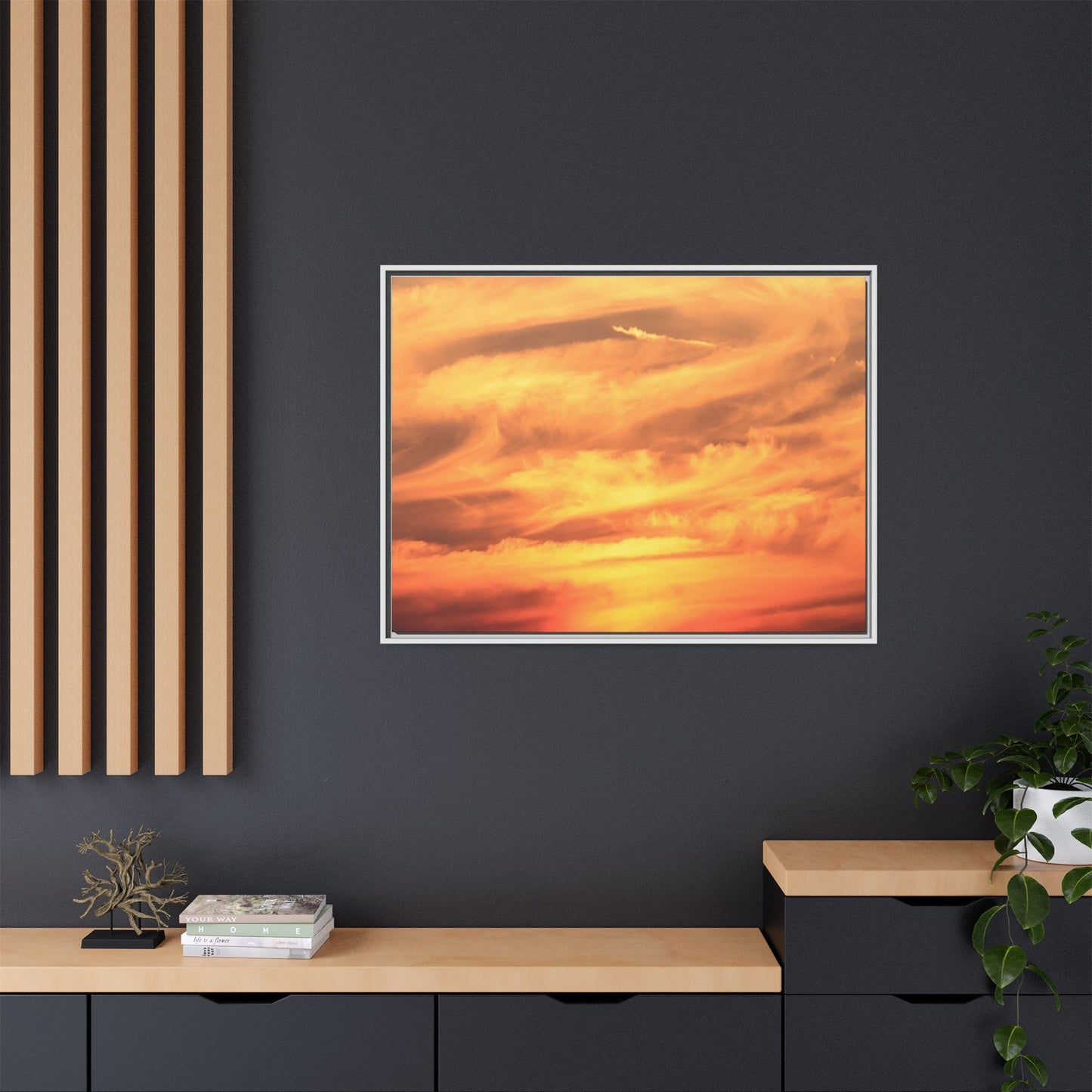 Burning Skies - Unique Stretched Canvas Wall Art