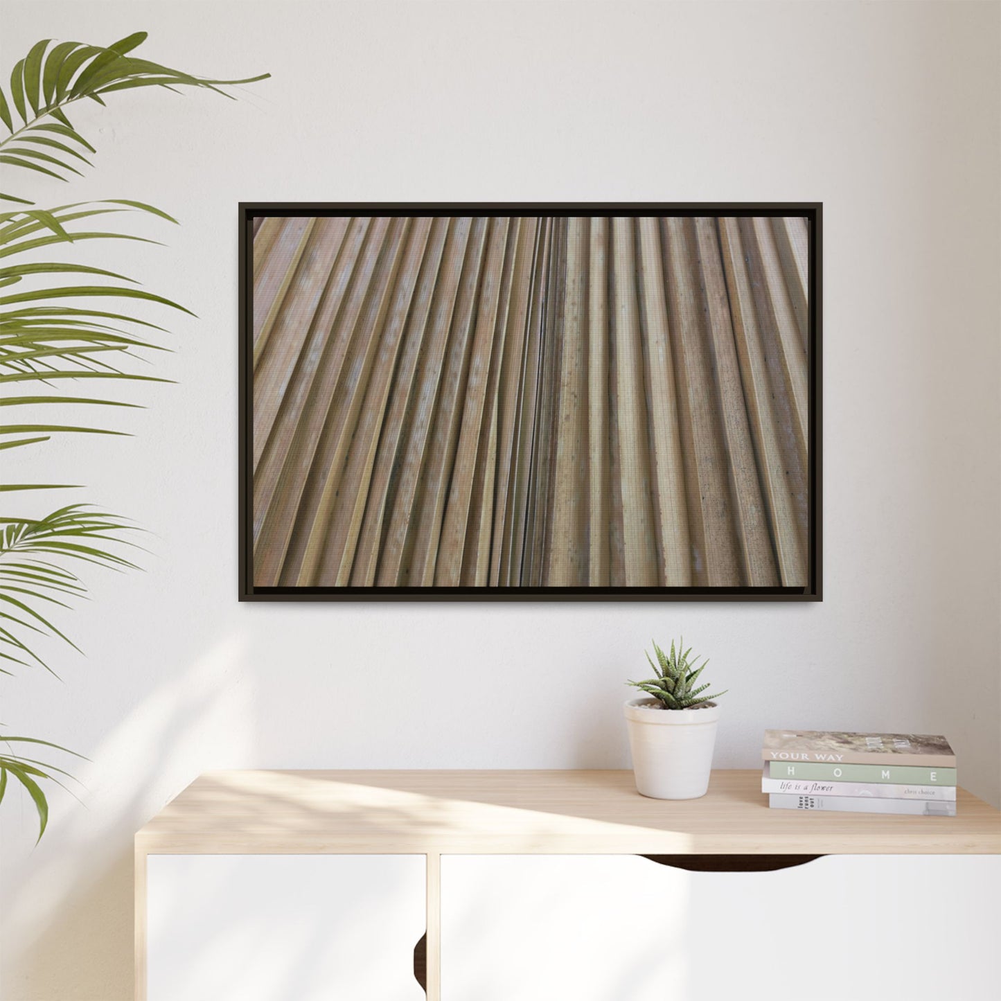 Wooden Whispers - Unique Stretched Canvas Wall Art