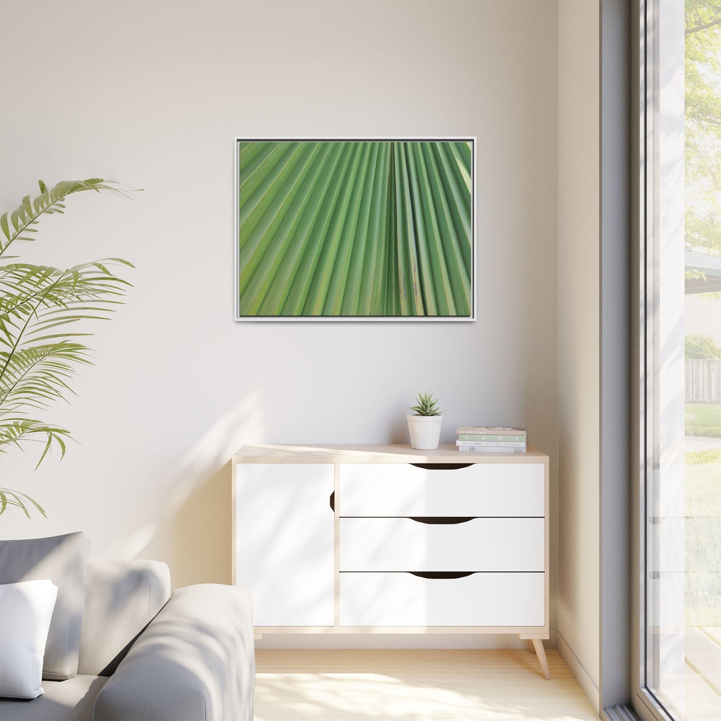 Emerald Rays - Unique Stretched Canvas Wall Art