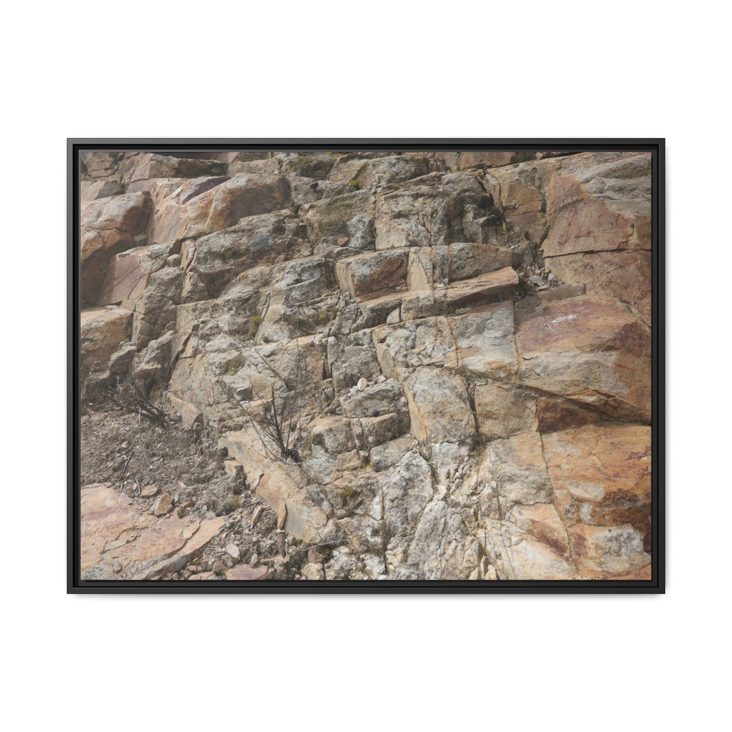 Stone's Silent Story - Unique Stretched Canvas Wall Art