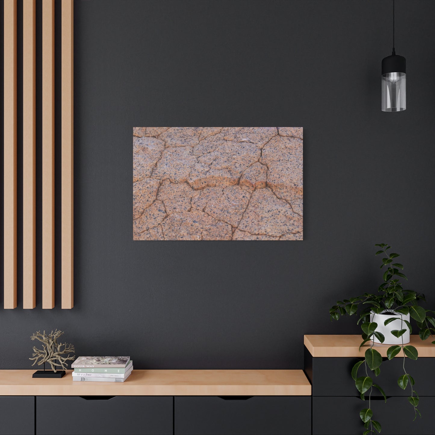 Cracked Earth's Whispers - Unique Frameless Canvas Wall Art