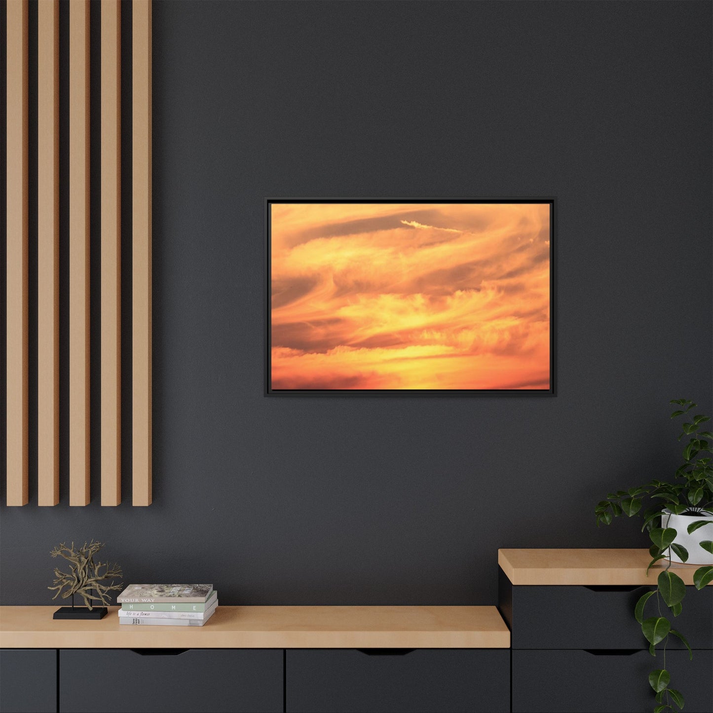 Burning Skies - Unique Stretched Canvas Wall Art