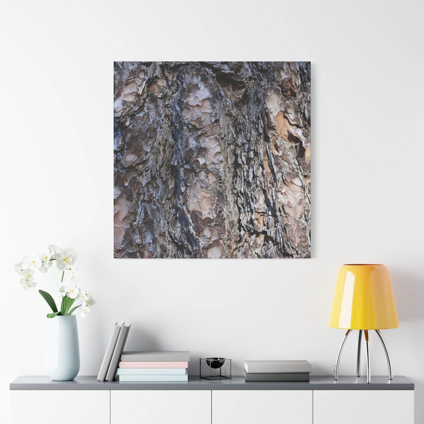 Bark's Rugged Symphony - Unique Frameless Canvas Wall Art