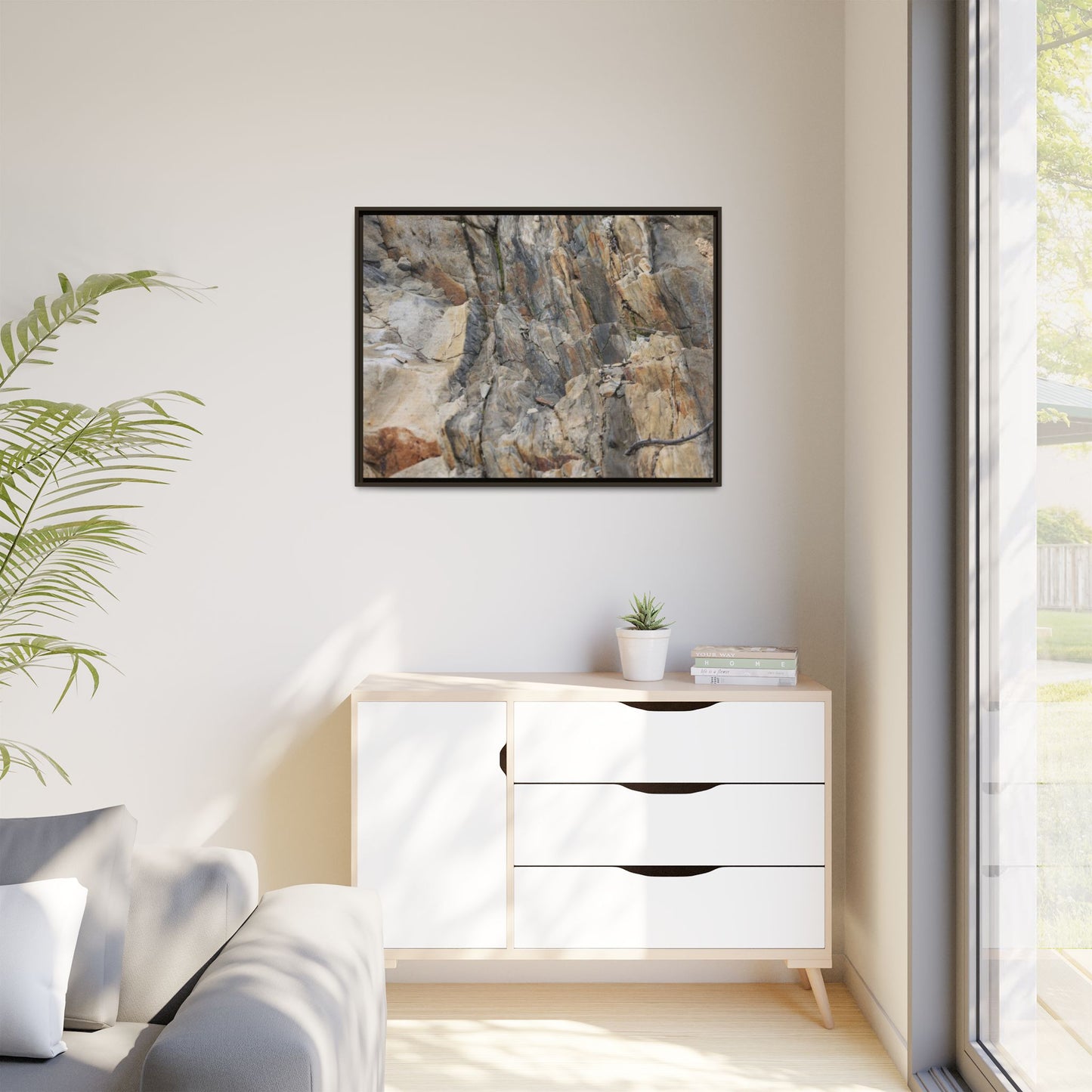 Stone's Silent Symphony - Unique Stretched Canvas Wall Art