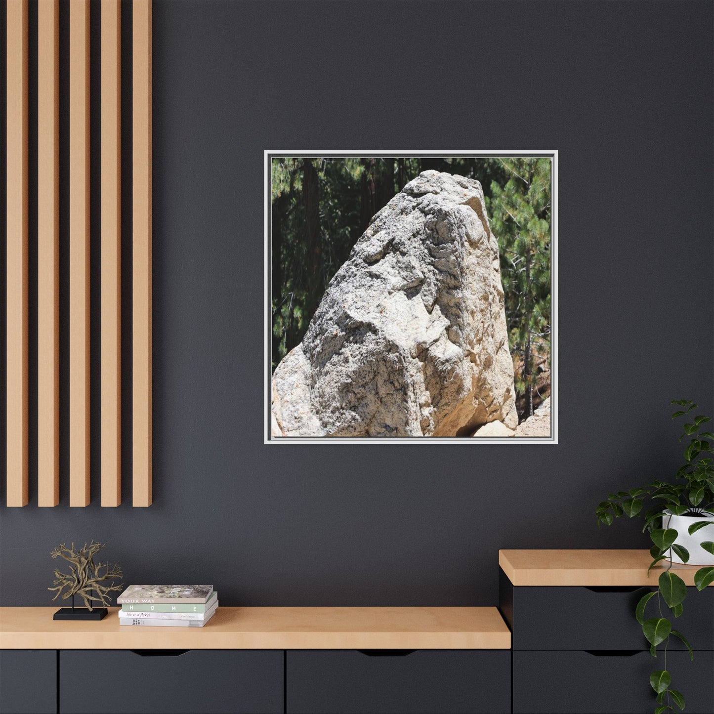 Stone's Silent Whisper - Unique Stretched Canvas Wall Art