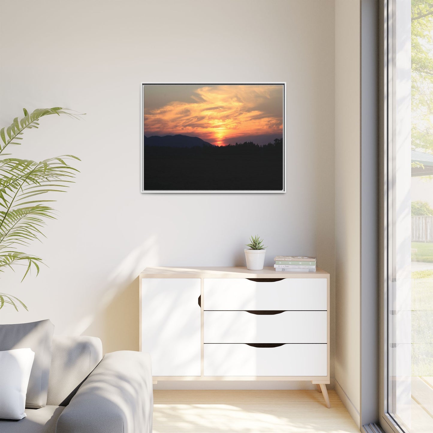 Gilded Horizon - Unique Stretched Canvas Wall Art