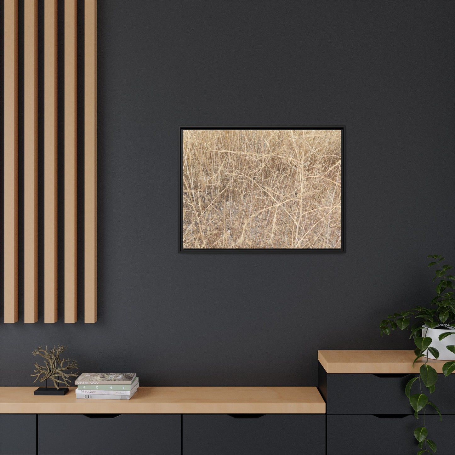 Golden Stalks - Unique Stretched Canvas Wall Art