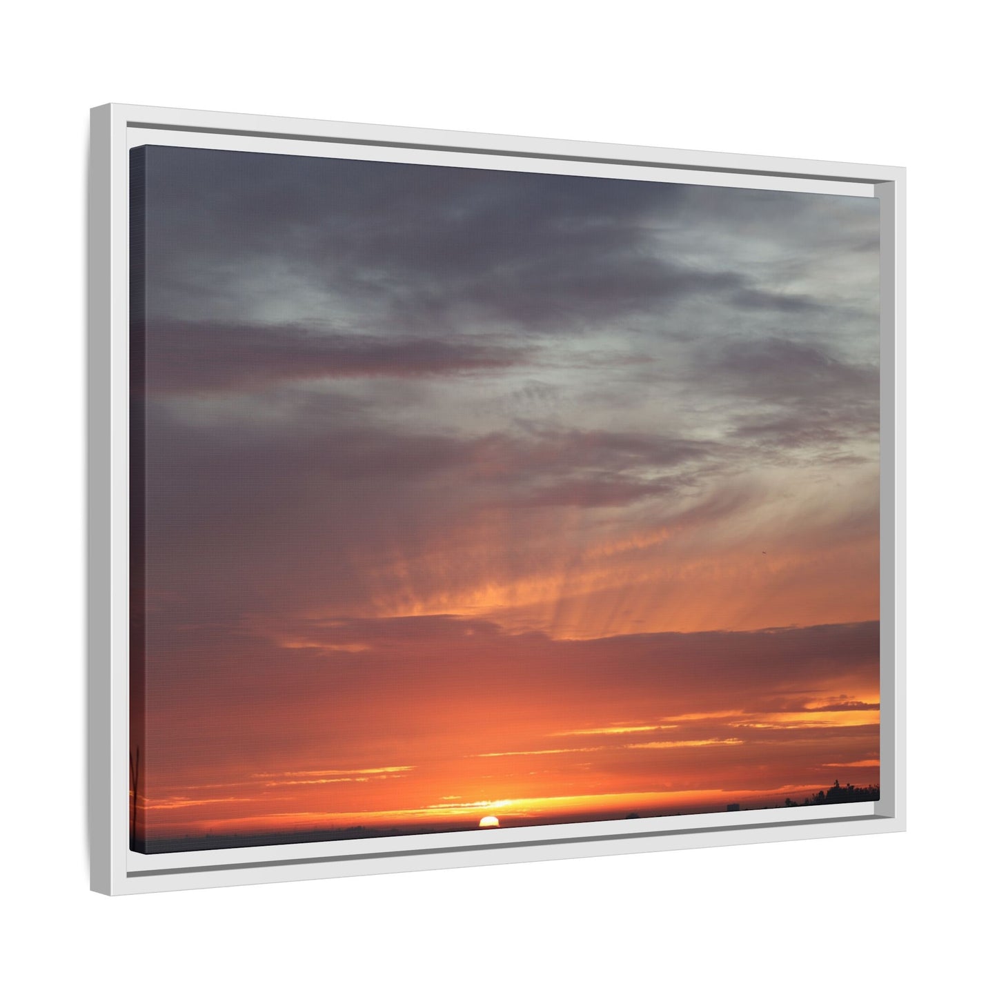 Fiery Horizon - Unique Stretched Canvas Wall Art