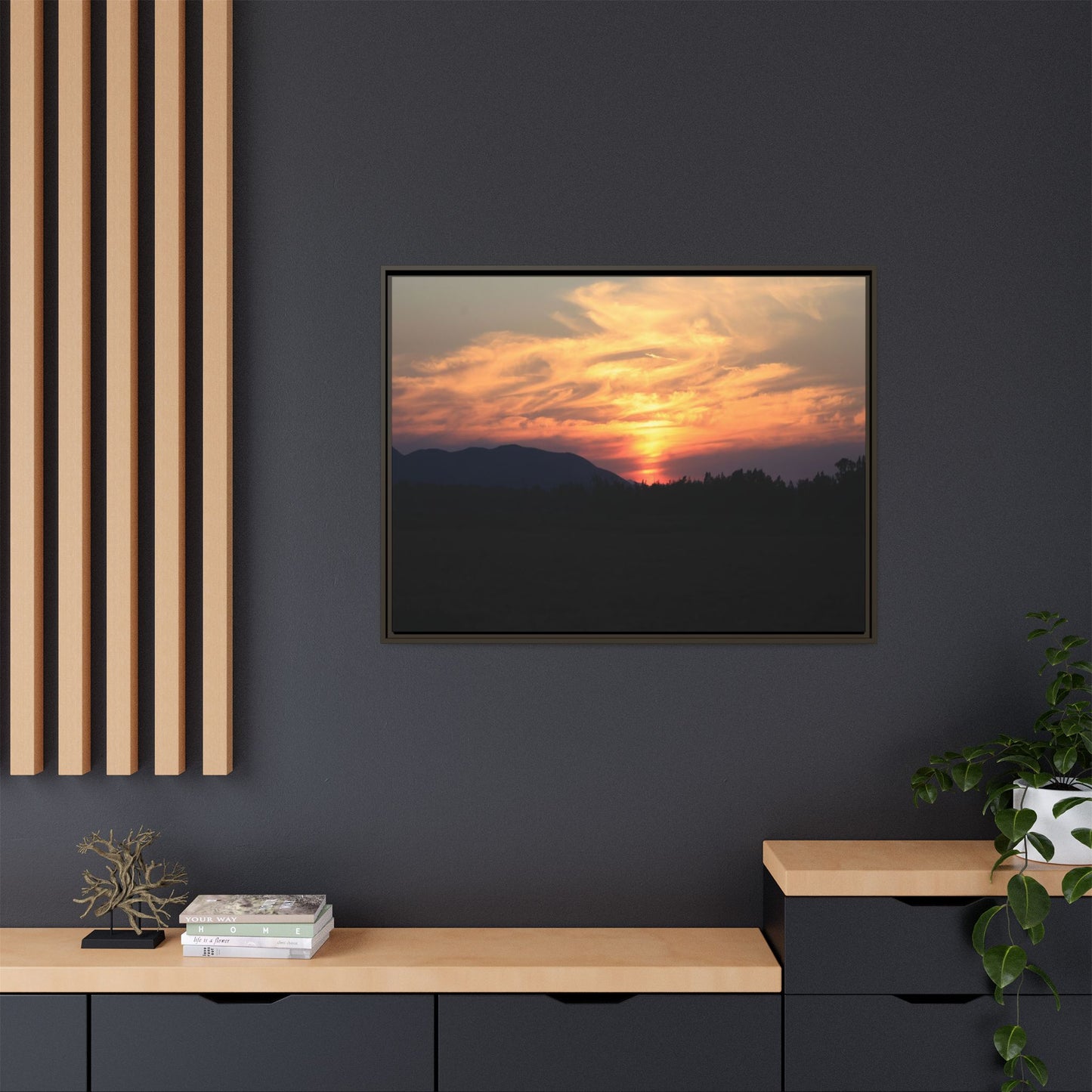 Gilded Horizon - Unique Stretched Canvas Wall Art