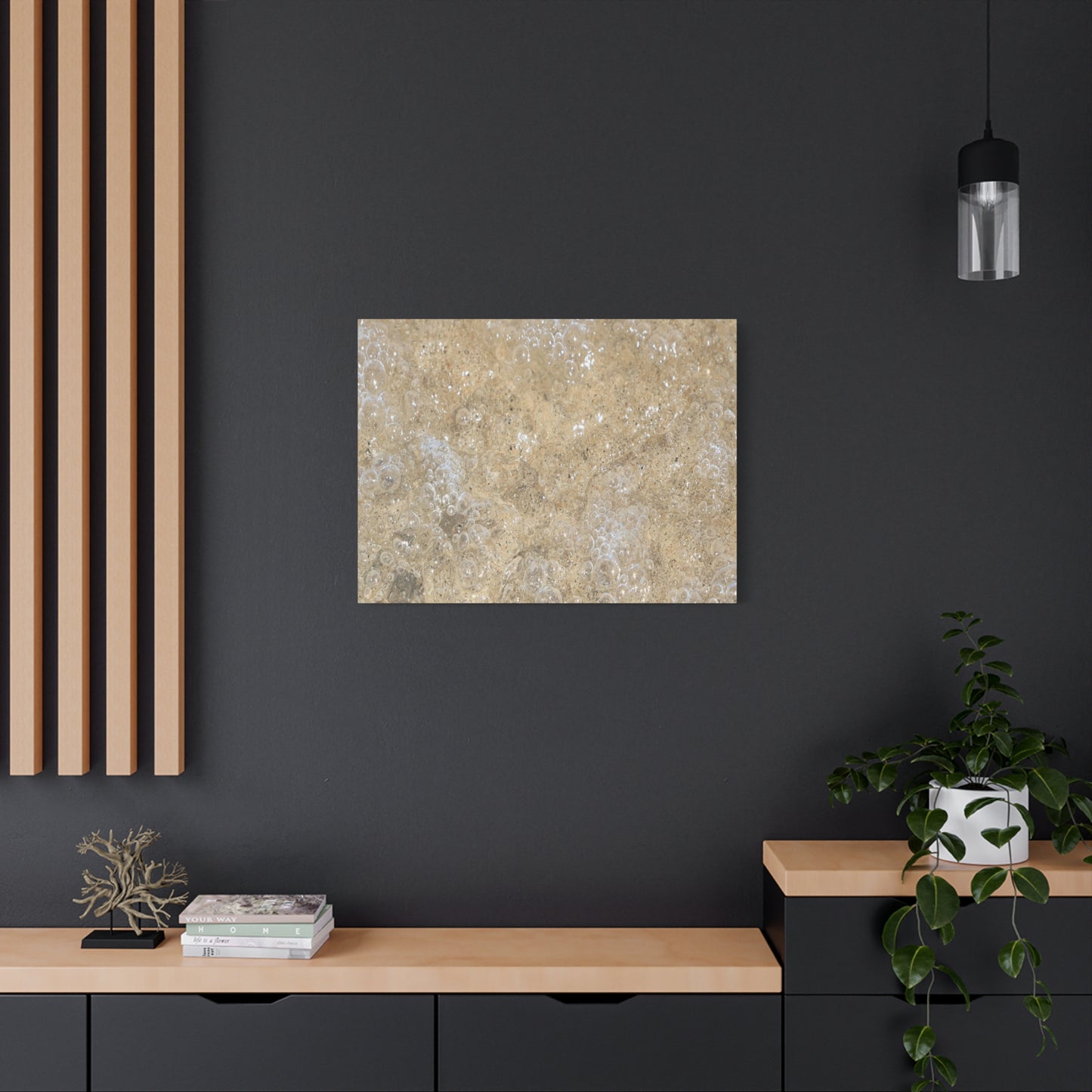 Bubbles in Sand - Unique Frameless Canvas Wall Art