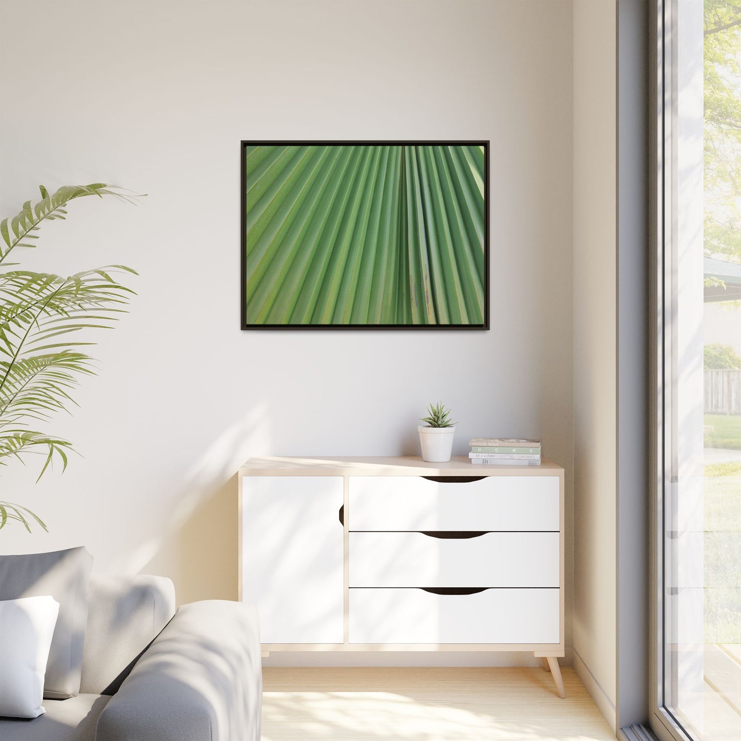Emerald Rays - Unique Stretched Canvas Wall Art