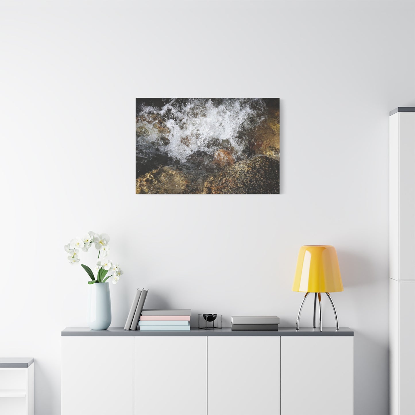 Stone and Surge - Unique Frameless Canvas Wall Art