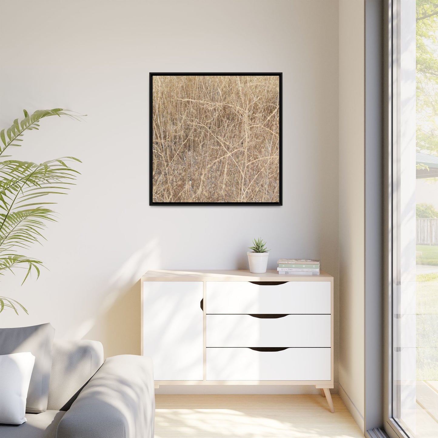 Golden Stalks - Unique Stretched Canvas Wall Art