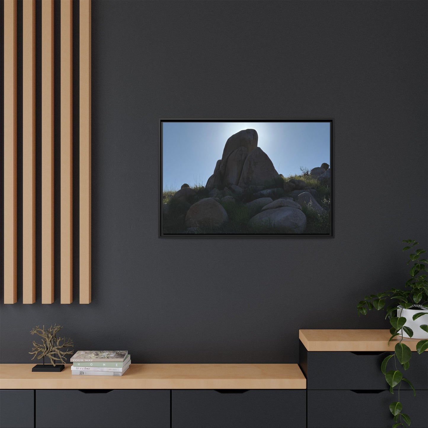 Boulder Silhouette - Unique Stretched Canvas Wall Art