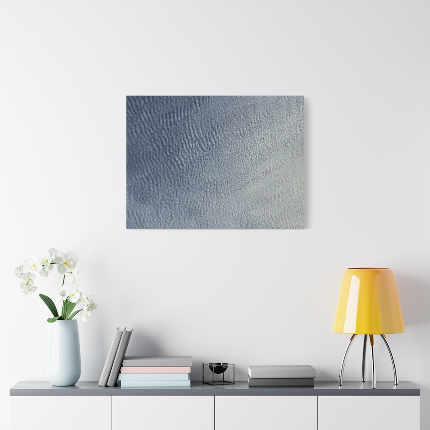 Undulating Whispers of Cerulean - Unique Frameless Canvas Wall Art