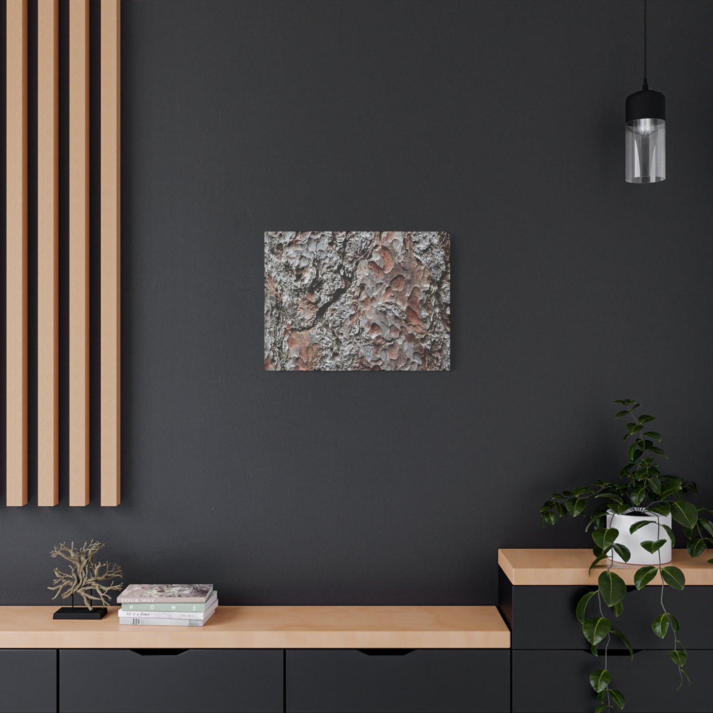Textured Whispers of Bark - Unique Frameless Canvas Wall Art
