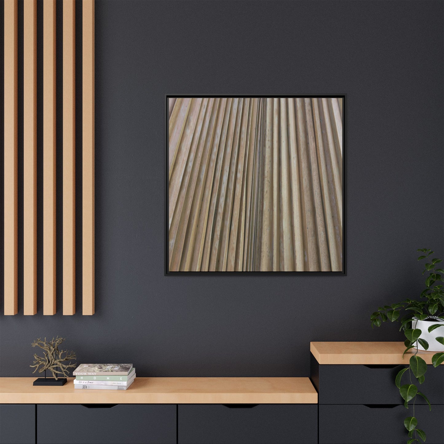 Wooden Whispers - Unique Stretched Canvas Wall Art
