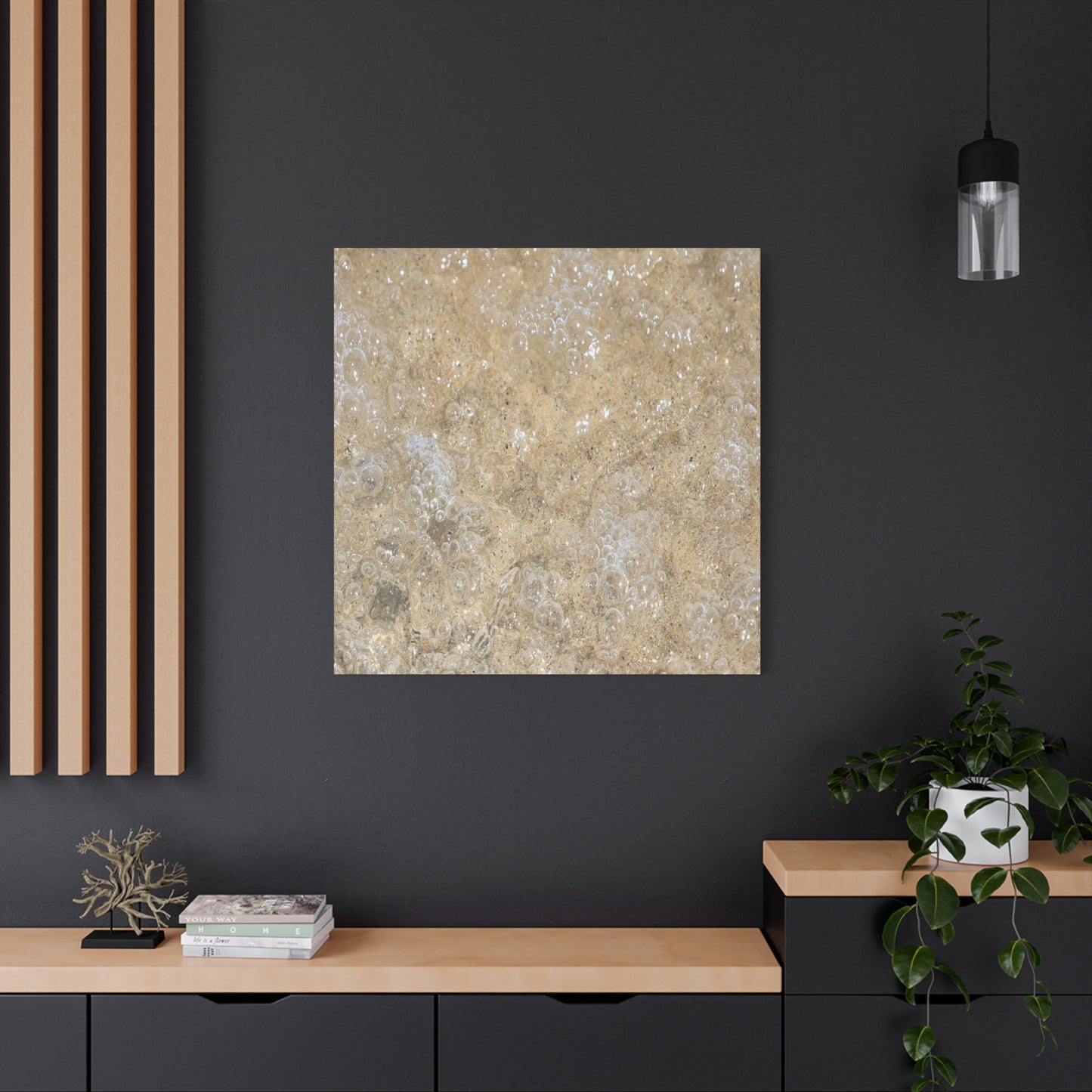 Bubbles in Sand - Unique Frameless Canvas Wall Art