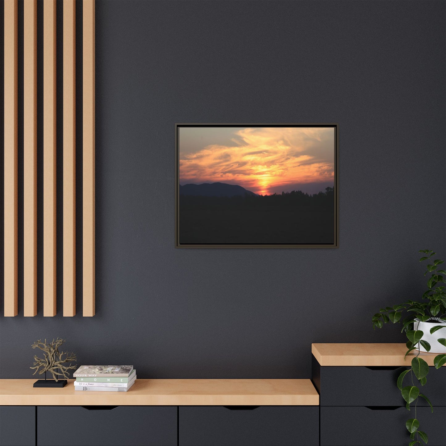 Gilded Horizon - Unique Stretched Canvas Wall Art