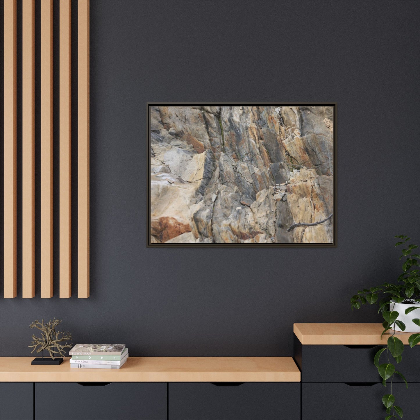Stone's Silent Symphony - Unique Stretched Canvas Wall Art