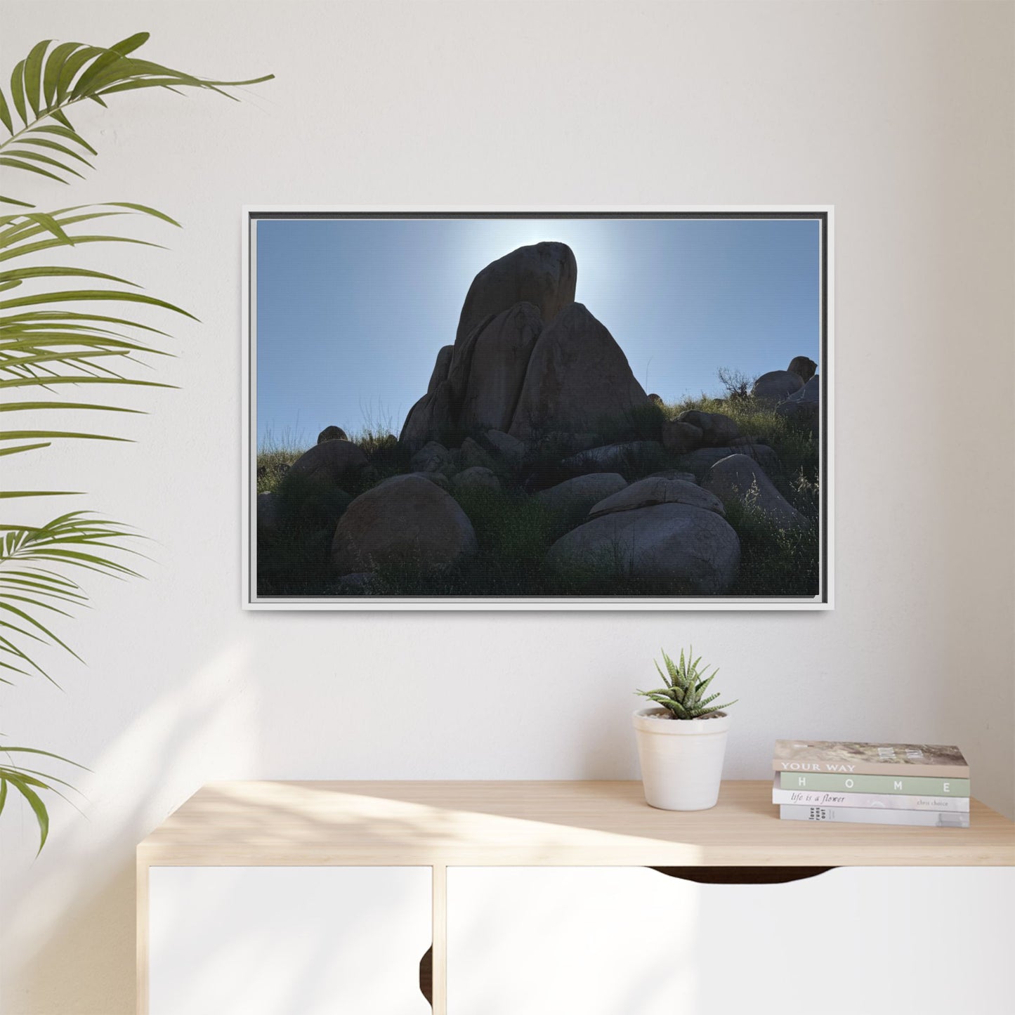 Boulder Silhouette - Unique Stretched Canvas Wall Art