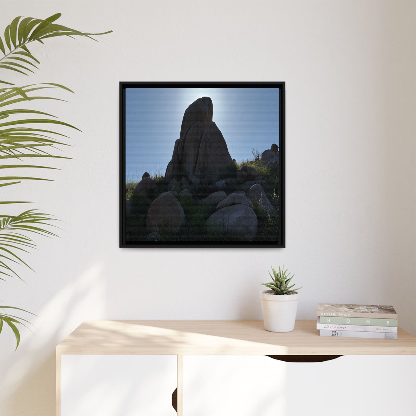 Boulder Silhouette - Unique Stretched Canvas Wall Art