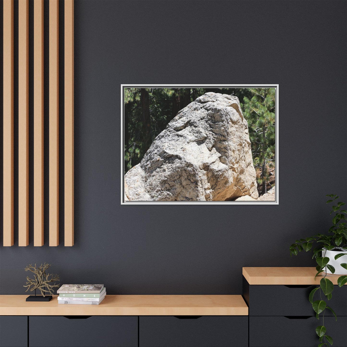 Stone's Silent Whisper - Unique Stretched Canvas Wall Art