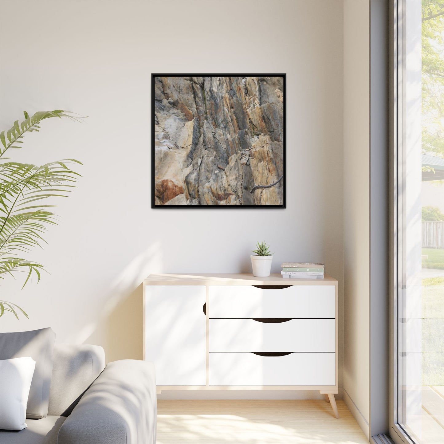 Stone's Silent Symphony - Unique Stretched Canvas Wall Art