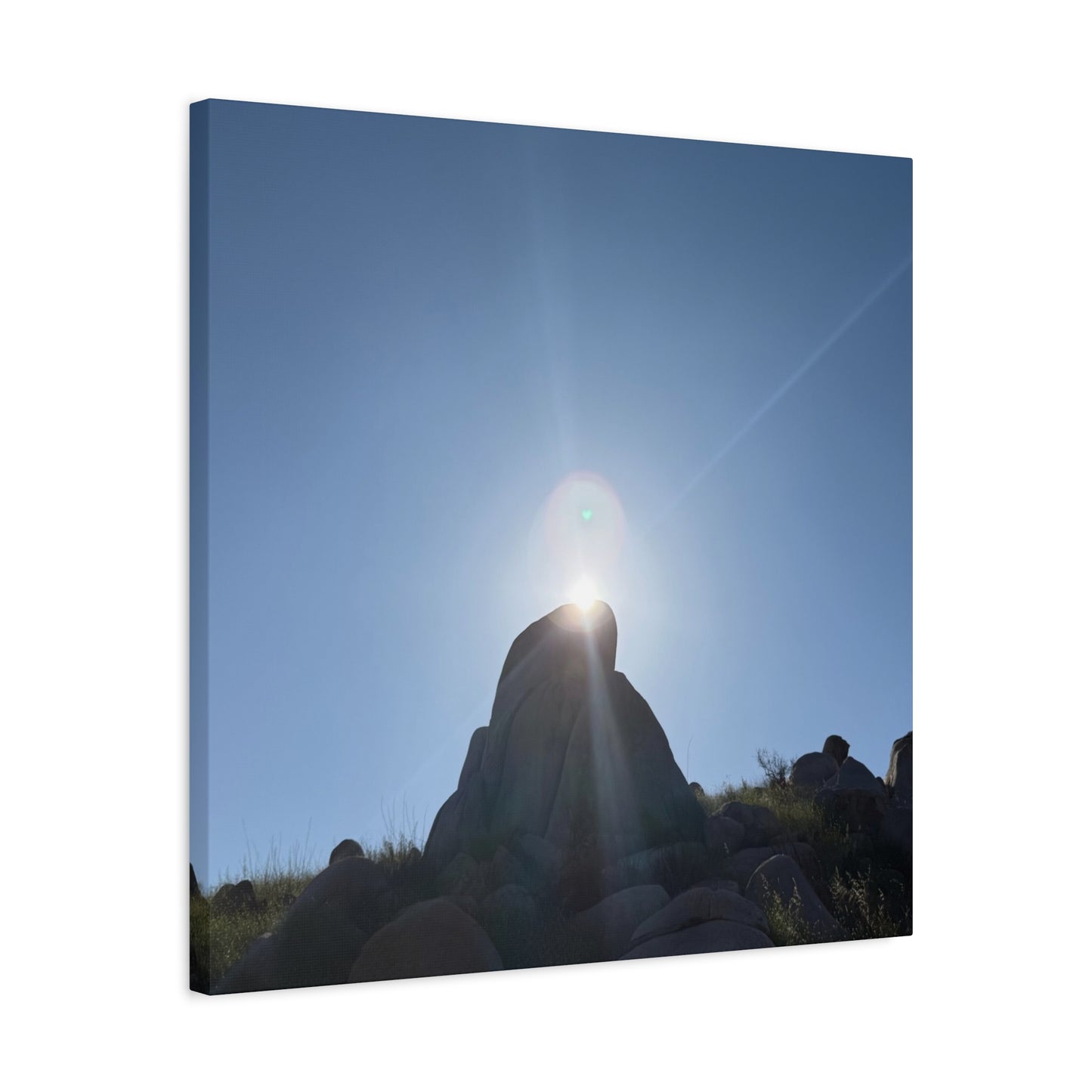 Sunburst Over Stone - Unique Frameless Canvas Wall Art